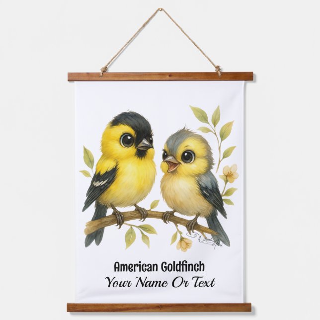 Brilliant American Goldfinch Hanging Tapestry (Front)