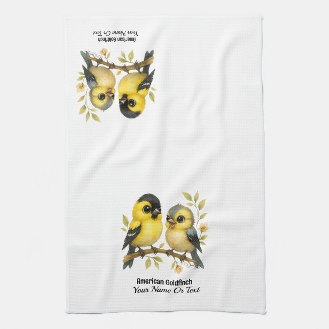 Brilliant American Goldfinch Tea Towel (Vertical)