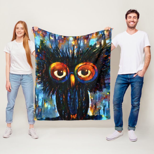 Brilliant and Wise Owl Fleece Blanket (In Situ)
