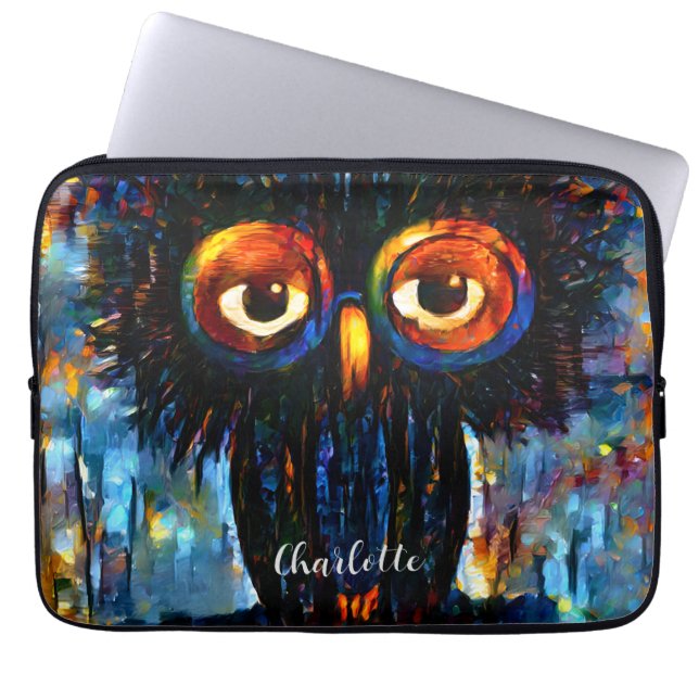 Brilliant and Wise Owl Laptop Sleeve (Front)