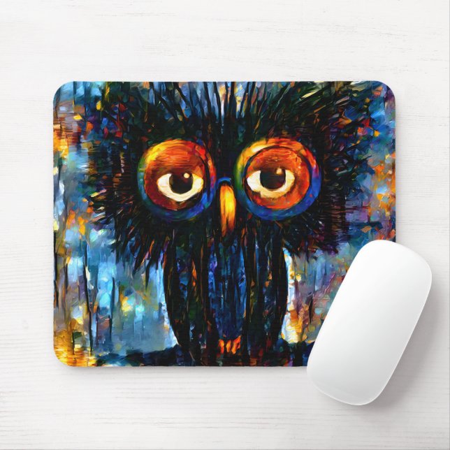 Brilliant and Wise Owl Mouse Pad (With Mouse)