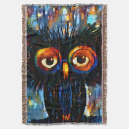 Brilliant and Wise Owl Throw Blanket