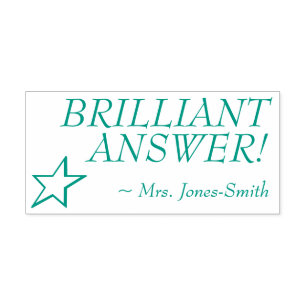 "BRILLIANT ANSWER!" Tutor Feedback Rubber Stamp