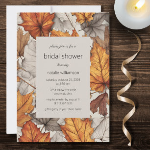 Brilliant Autumn Leaves Bridal Shower Invitation