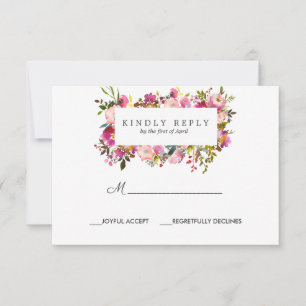 Brilliant Bloom Frame Wedding Response RSVP