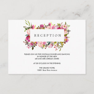 Brilliant Bloom Wedding Flower Reception Enclosure Card