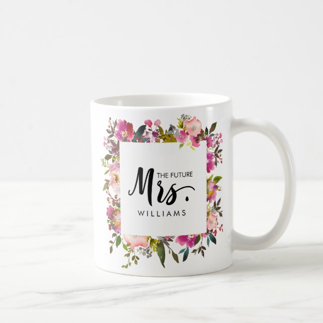 Brilliant Bloom WEDDING  THE future MRS Typography Coffee Mug (Right)