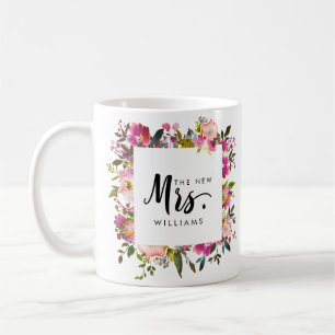 Brilliant Bloom   WEDDING  THE NEW MRS Typography Coffee Mug