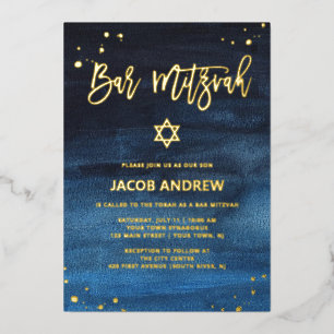 Brilliant Blue and Gold Bar Mitzvah