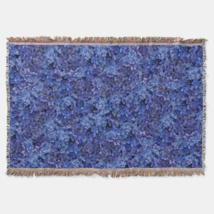 Brilliant Blue Hydrangea Throw Blanket