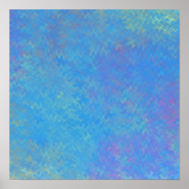 Brilliant Blue Marbled Art Poster (Front)