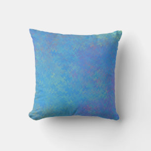 Brilliant Blue Marbled Artsy Cushion
