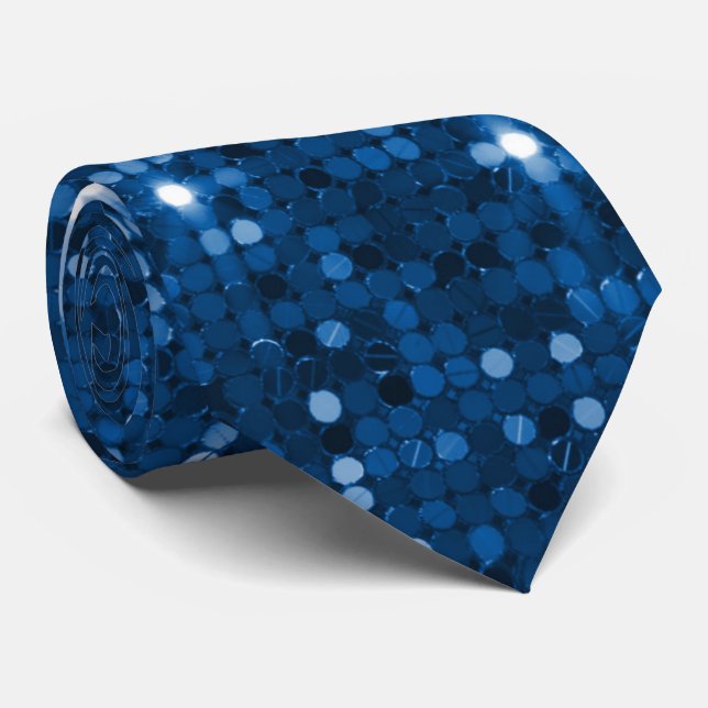 Brilliant Blue Sparkle Neck Tie For All Occasions (Rolled)