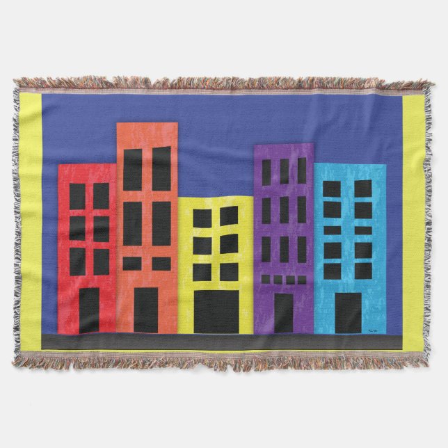 Brilliant Buildings Throw Blanket (Front)