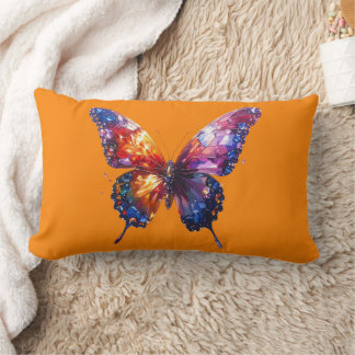 Brilliant Butterfly in Diamonds Lumbar Cushion