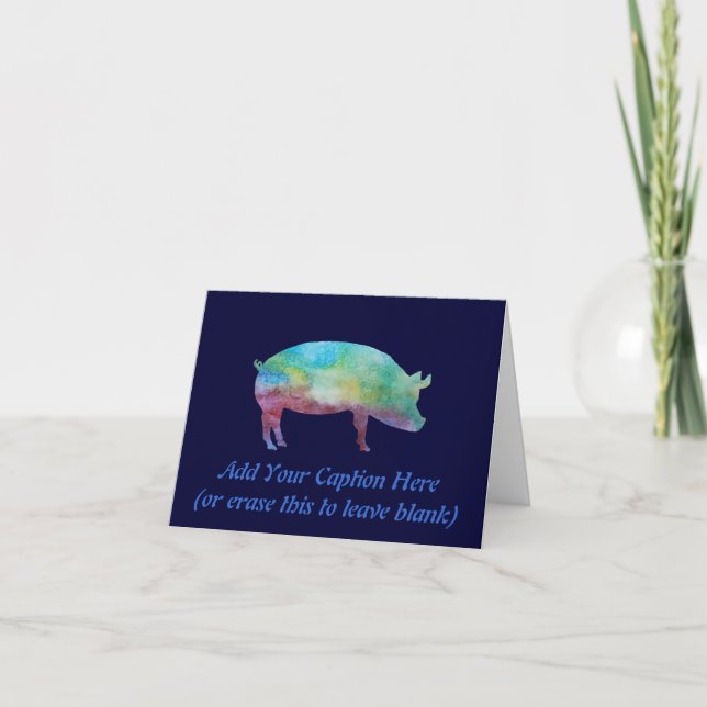 Brilliant Colour-washed Pigs Card (Front)