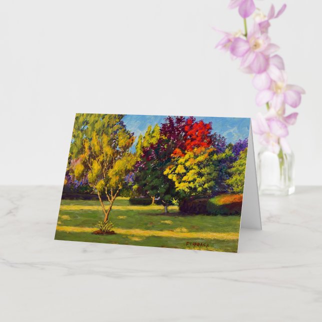 Brilliant Colours of Autum Foil Greeting Card (Orchid)