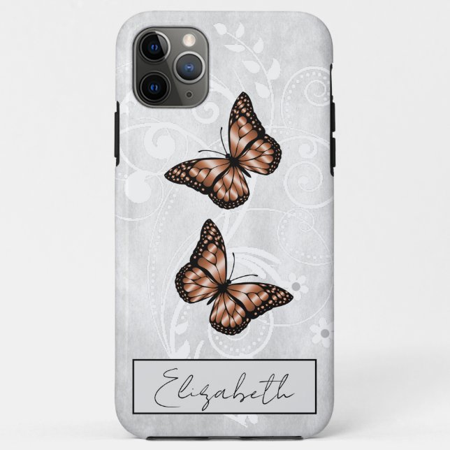 Brilliant Copper Butterflies Case-Mate iPhone Case (Back)