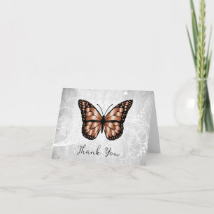 Brilliant Copper Butterfly Thank You Card
