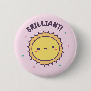 Brilliant Cute Sun Doodle 6 Cm Round Badge