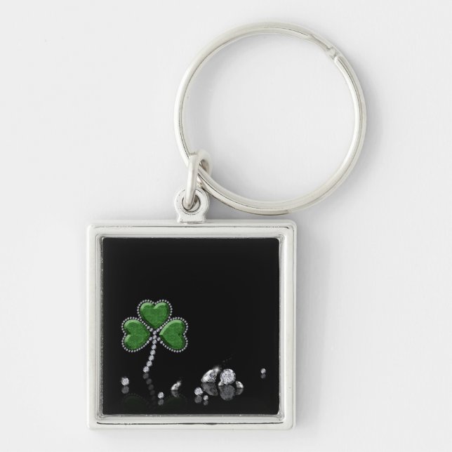 Brilliant Diamond Shamrock - Keychain (Front)