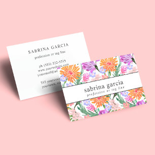 Brilliant Flowers Purple orange blue Violet Business Card