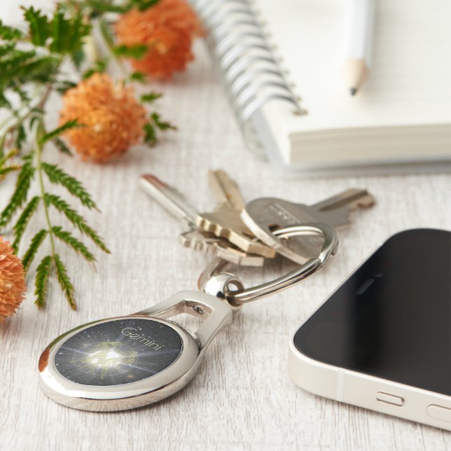 Brilliant Gemini Key Ring (Side)