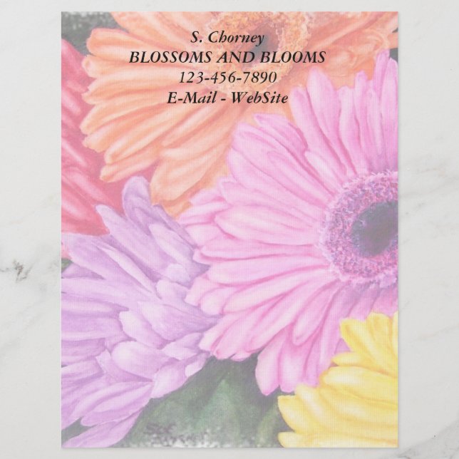 BRILLIANT GERBERS CUSTOMIZABLE LETTERHEAD (Front)