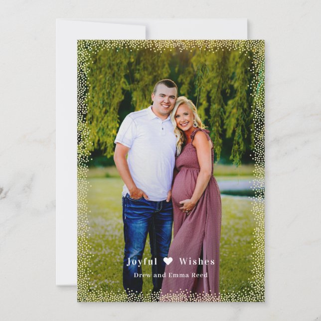 Brilliant Glow Custom Greeting Holiday Photo Card (Front)