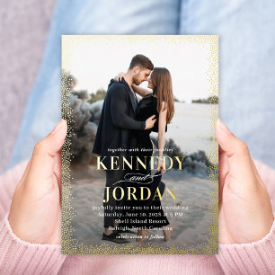 Brilliant Glow FOIL Photo Wedding Invitation