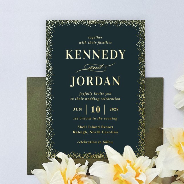 Brilliant Glow REAL FOIL Modern Wedding Invitation (Creator Uploaded)
