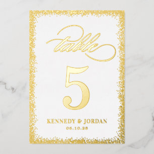 Brilliant Glow REAL FOIL Table Number Card