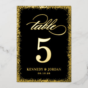 Brilliant Glow REAL FOIL Table Number Card