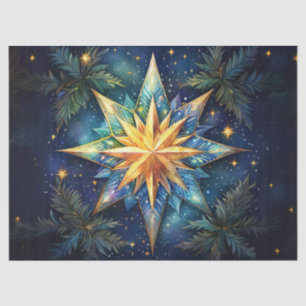 Brilliant Gold Christmas Stars Decoupage Craft Pap Tissue Paper