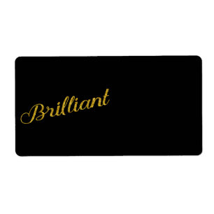 Brilliant Gold Faux Glitter Metallic Sequins Quote
