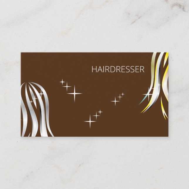 Brilliant Grey and Yellow Polite Hairstyle Business Card (Front)