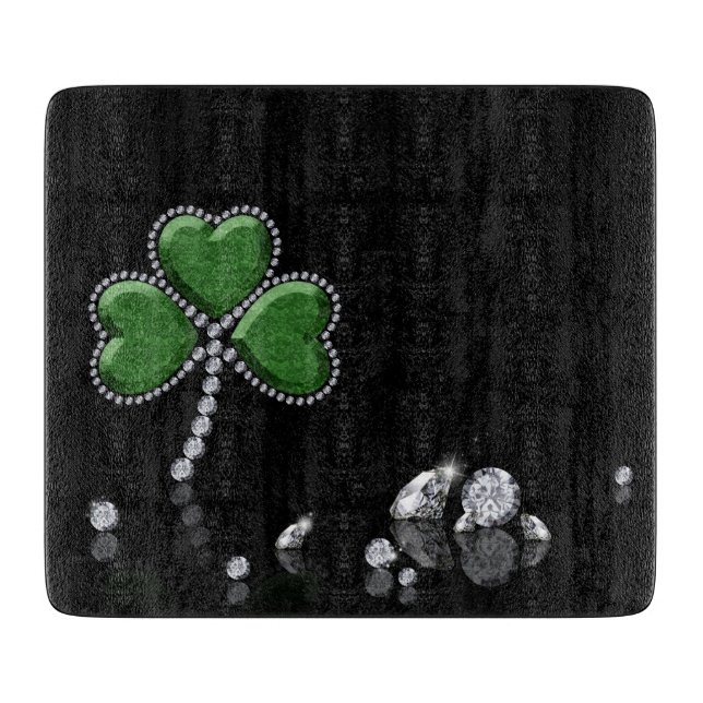 Brilliant Happy St. Patrick's Day Diamonds Cutting Board (Front)