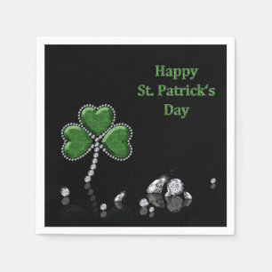 Brilliant Happy St. Patrick's Day Diamonds Napkin