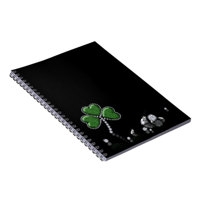 Brilliant Happy St. Patrick's Day Diamonds Notebook (Right Side)