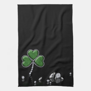 Brilliant Happy St. Patrick's Day Diamonds Tea Towel