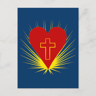Brilliant Heart with Cross on Tshirts, More Postcard