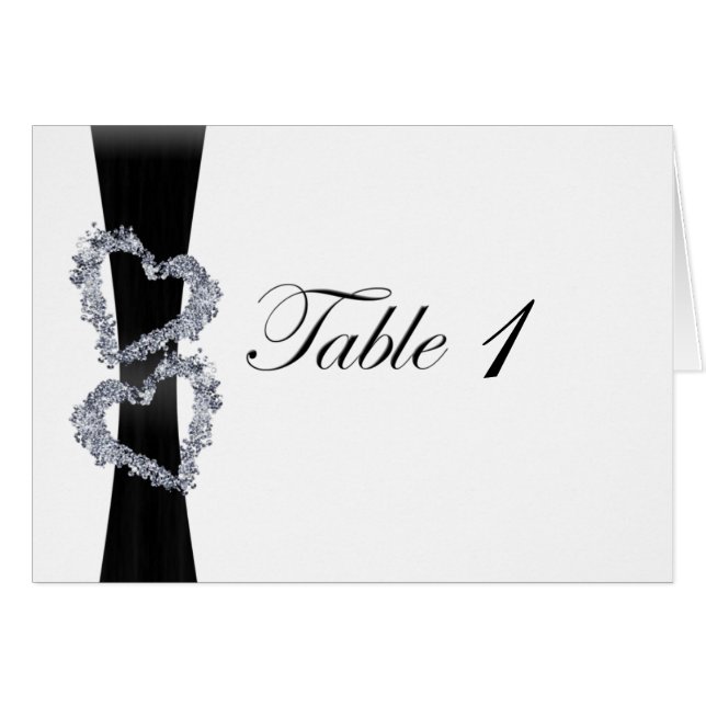 Brilliant Hearts: Black Ribbon and Diamond Hearts (Front Horizontal)