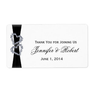 Brilliant Hearts: Black Ribbon Water Bottle Label