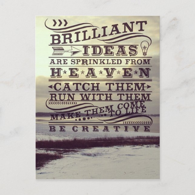 Brilliant Idea From Heaven Be Creative Frozen Lake Postcard (Front)