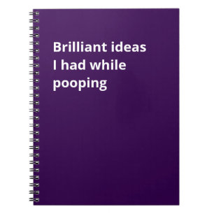 Brilliant ideas I had while pooping: Funny Gift Notebook