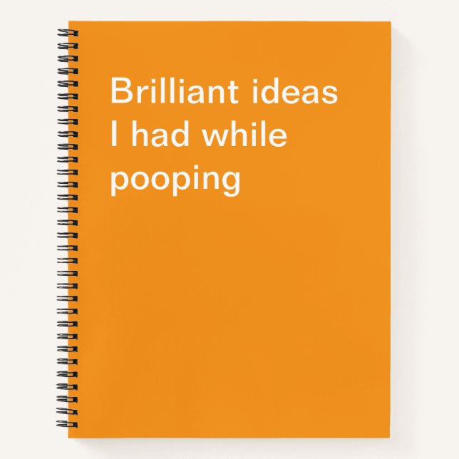 Brilliant ideas I had while pooping Notebook (Front)