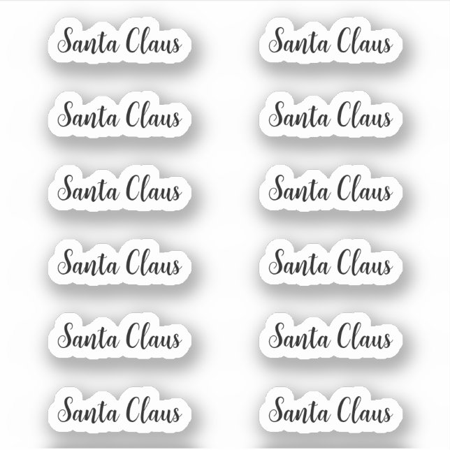 Brilliant Kiss-Cut Santa Claus Signature Sticker (Front)