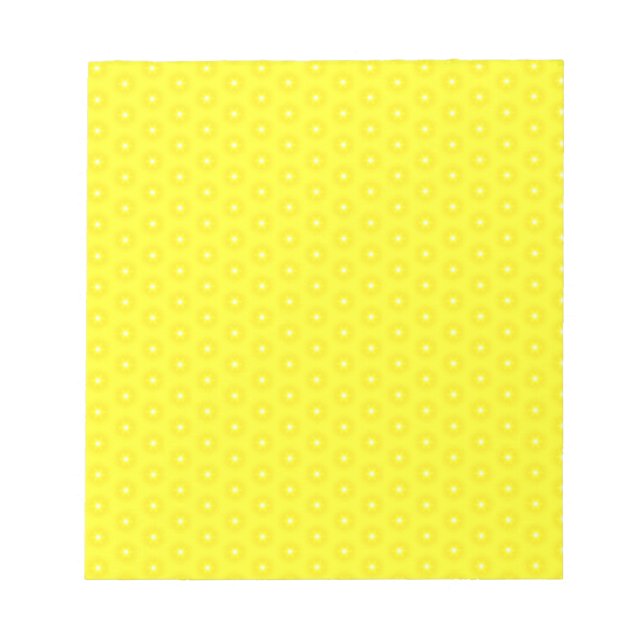 Brilliant Lemon Yellow Sunshine Stars Pattern Notepad (Front)