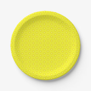 Brilliant Lemon Yellow Sunshine Stars Pattern Paper Plate