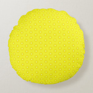 Brilliant Lemon Yellow Sunshine Stars Pattern Round Cushion
